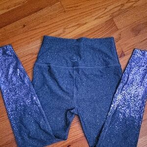 Sparkly Gray and Purple Beyond Yoga Space Dye Leggings